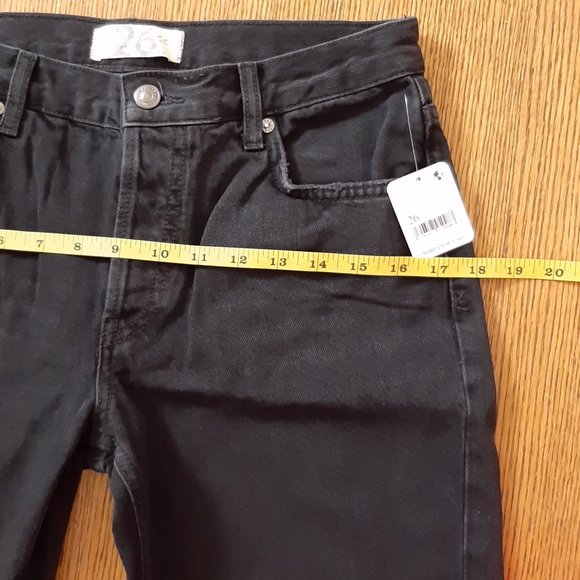 Free People Maggie Mid Rise Straight leg Women's Jeans, Washed Black,, Size 26, - Picture 6 of 13